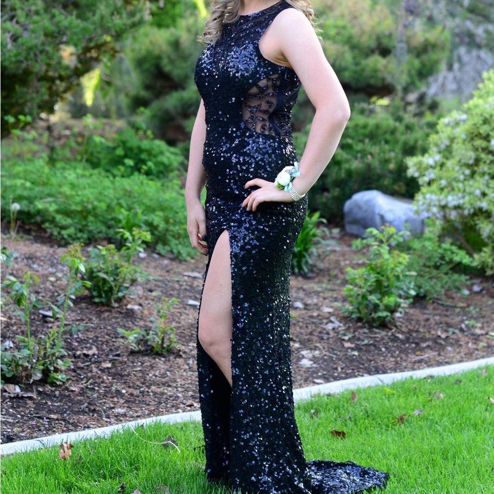 Black Sequin Prom Dress Size 6